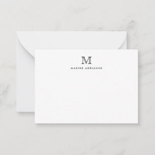 Typografi av klassisk formell Elegant, svart monog Anteckningskort