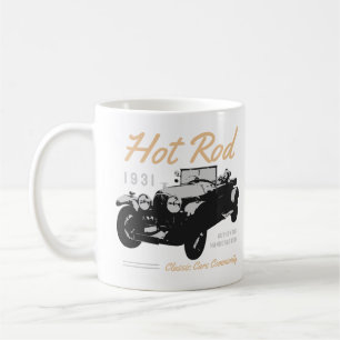 Typografi av klassiska bilar kaffemugg