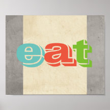 Typografi av köket poster grått och ecru