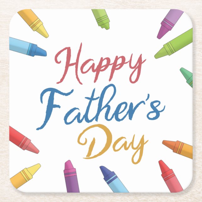 Typografi av kritor Lycklig Fars dag | UNDERLÄGG Papper Kvadrat (Framsidan)
