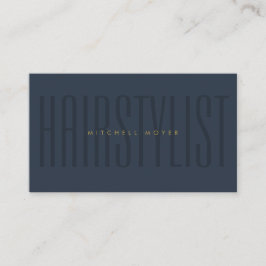 Typografi av marinblå hårstilitigrafi - minimalist visitkort