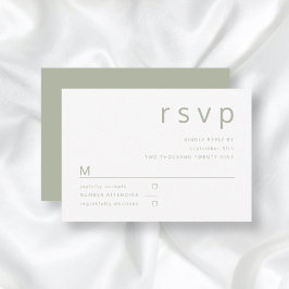 Typografi av minimal Grönt Bröllop OSA Kort