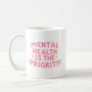 Typografi av minimal psykisk hälsa, Cheerful Färg Kaffemugg