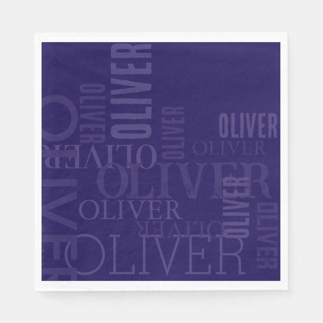 Typografi av Mörk-blå Coola Pappersservett (Framsidan)