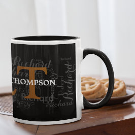 Typografi av Personligen Anpassat namn och Initial Mugg