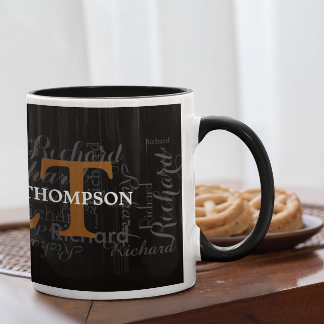 Typografi av Personligen Anpassat namn och Initial Mugg (it's always time for coffee...)