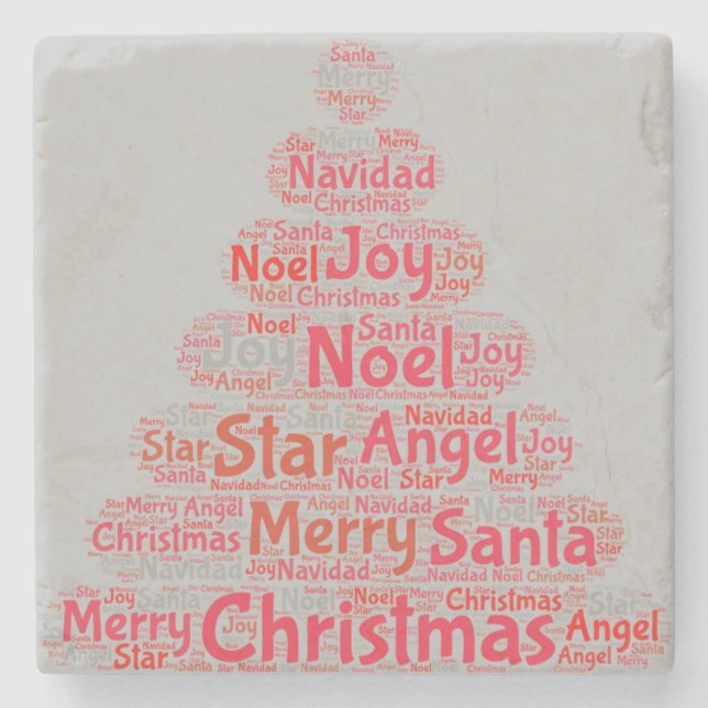 Typografi av Red Julgran Stenunderlägg (Framsidan)