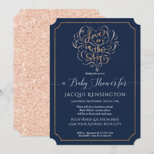 Typografi av Ro Glitter i Guld vid marinstrummet F Inbjudningar