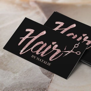 Typografi av Ro Guld Hair Salon Black Visitkort