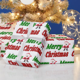 Typografi av röd grönt i god jul Jultomten Presentpapper