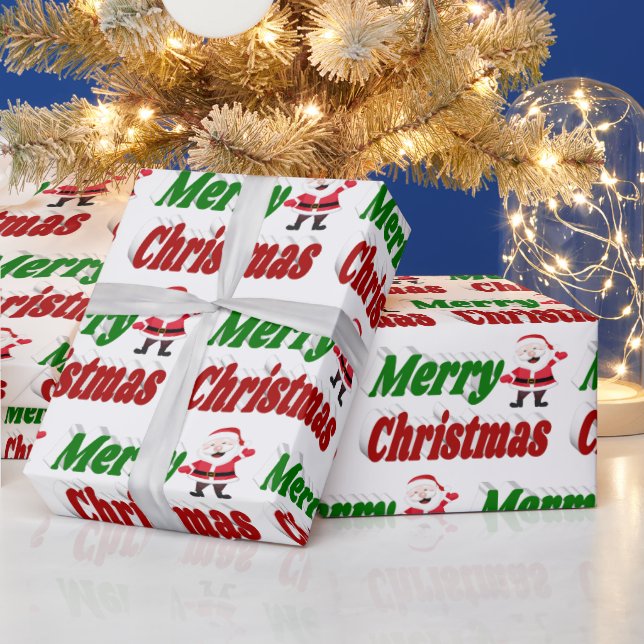 Typografi av röd grönt i god jul Jultomten Presentpapper (Helgdagar)