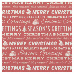 Typografi av röd och vit God jul Tyg