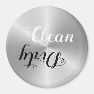 Typografi av rostfritt stål/smutsig kontrast magnet