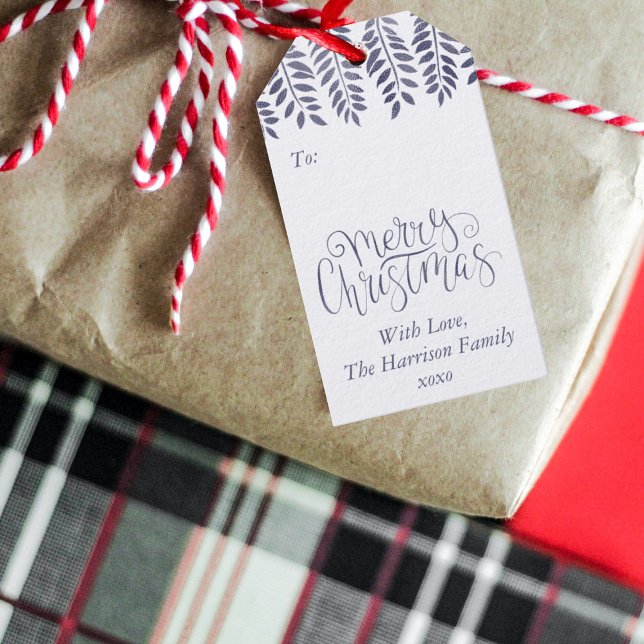 Typografi av silverfenyteffekt God jul Presentetikett (Skapare uppladdad)