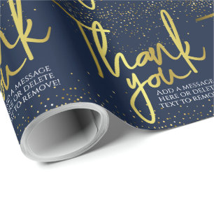 Typografi av tack Blue Guld Presentpapper