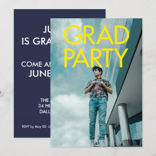 Typografi av typen Minimalistisk modern Grad Party Inbjudningar