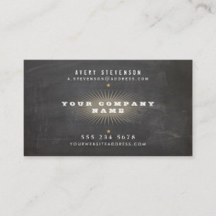 Typografi av Vintagen coola Retro Rustic Black Visitkort