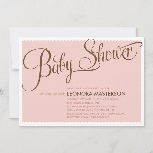 TYPOGRAFI BABY  | BABY SHOWER-INBJUDAN INBJUDNINGAR (Framsida)