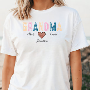 Typografi Barnbarn Namn Grandma annons T Shirt