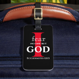 Typografi Bible Verse ● Jag fruktar ingen utom Gud Bagagebricka