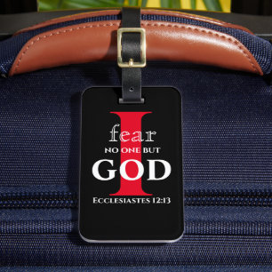 Typografi Bible Verse ● Jag fruktar ingen utom Gud Bagagebricka