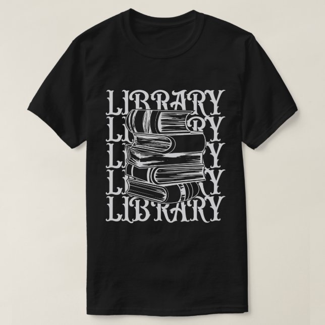 Typografi Bibliotek White T Shirt (Design framsida)