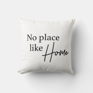 Typografi Black and white No ställe like home Kudde