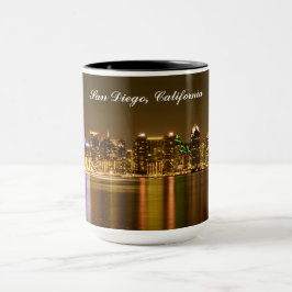 Typografi Black Guld San Diego Souvenir Mugg