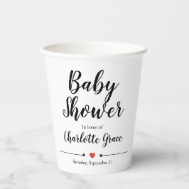 Typografi Black White Baby Shower Heart