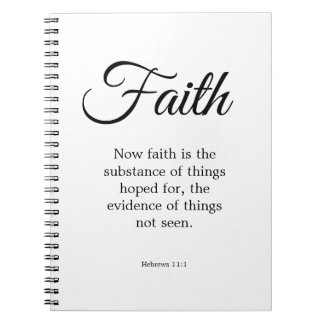 Typografi Black & White Faith är ämnet Anteckningsbok