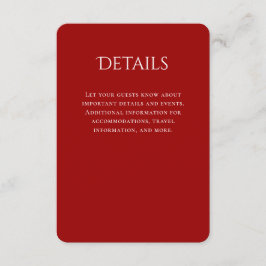 Typografi Böjda Röda Bröllopsdetaljer Tilläggskort