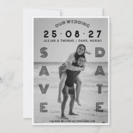 Typografi Bokstavsdesign Anpassad Foto Bröllop Spara Datumet
