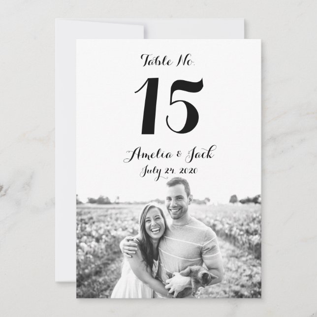 Typografi - Bordsnummer för foto-Bröllop (Framsida)