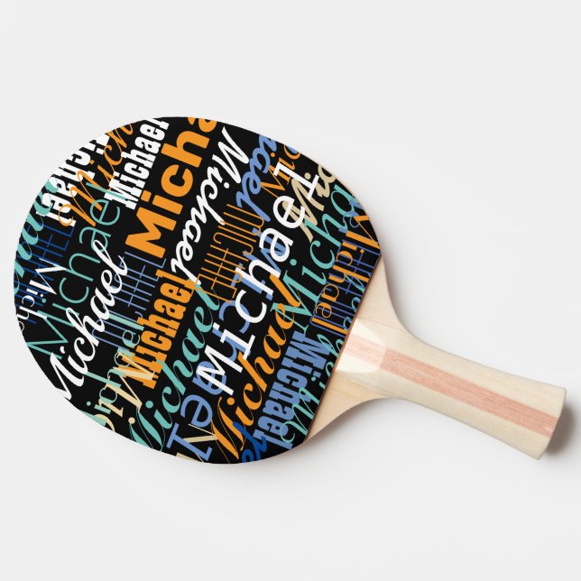 Typografi Bordtennis Spelar Namn Cool  (Sidan)