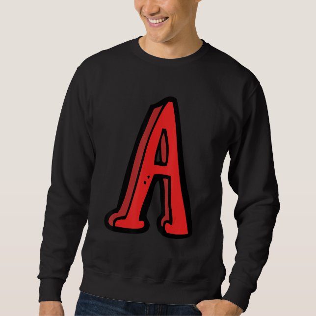Typografi Brev A. - Alphabet Brev Lång Ärmad Tröja (Framsida)