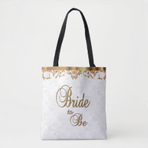 Typografi Bride to Be in White and Guld