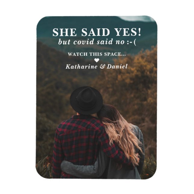 Typografi Bröllop efter uppskjutning sparar datum Magnet (Vertikal)