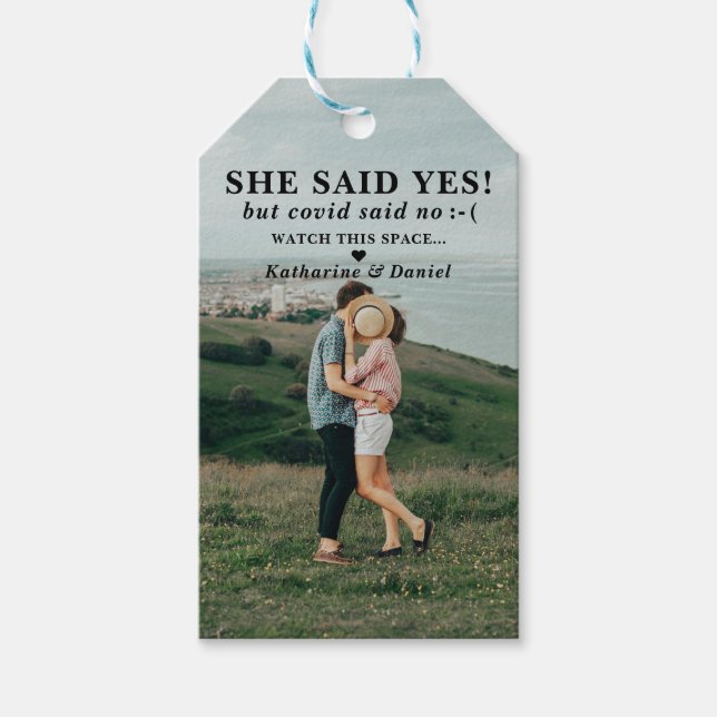 Typografi Bröllop efter uppskjutning sparar datum Presentetikett (Framsidan)