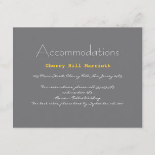 Typografi Bröllop Infoga i Grått och Gult Tilläggskort