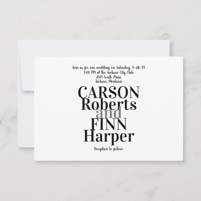 Typografi Bröllopinbjudan Eat, Drink, Be... Inbjudningar (Framsida)