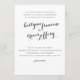 Typografi - bröllopsinbjudan inbjudningar