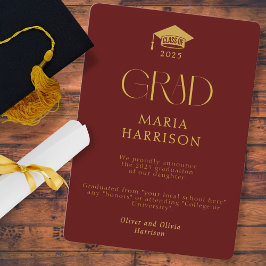 Typografi Burgundy och Guld - inget fotomeddelande Meddelande
