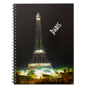 Typografi Calligraphy Paris Frankrike Eiffel Torn Anteckningsbok