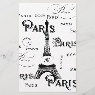 Typografi Calligraphy Paris Frankrike Eiffel Torn Brevpapper