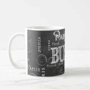 Typografi Calligraphy Paris Frankrike Eiffel Torn Kaffemugg