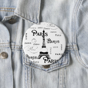Typografi Calligraphy Paris Frankrike Eiffel Torn Knapp