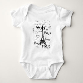 Typografi Calligraphy Paris Frankrike Eiffel Torn T-shirt