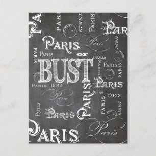 Typografi Calligraphy Paris Frankrike Eiffel Torn Vykort