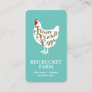 Typografi Chicken Farm Fresh Eggs Visitkort
