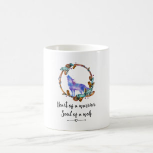 Typografi citat med vattenfärgsfärgad Varg Boho St Kaffemugg
